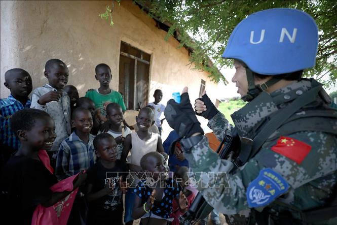 (Tư liệu) Lực lượng gìn giữ hòa bình LHQ làm nhiệm vụ tại Juba, Nam Sudan. Ảnh: THX/TTXVN