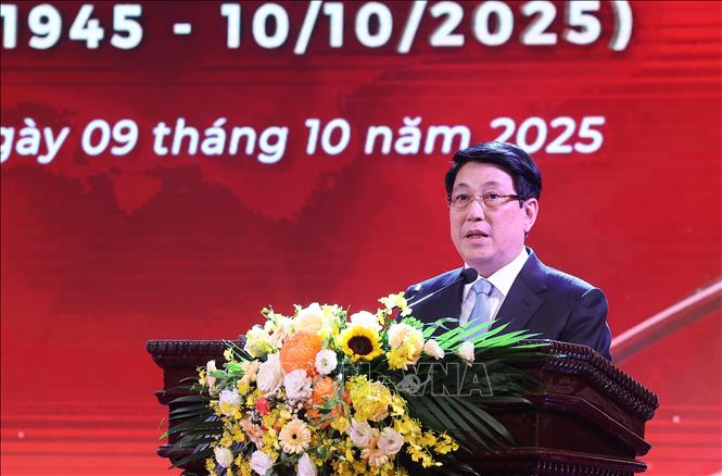 Chủ tịch nước Lương Cường phát biểu chỉ đạo. Ảnh: Lâm Khánh – TTXVN