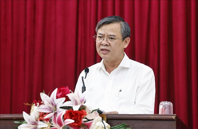 Chủ tịch Ủy ban Nhân dân TP Cần Thơ Trương Cảnh Tuyên phát biểu. Ảnh: Doãn Tấn - TTXVN