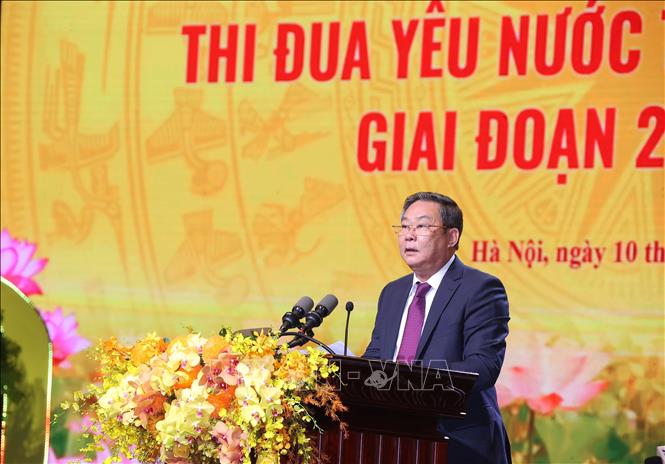 Phó Chủ tịch Thường trực UBND thành phố Hà Nội Lê Hồng Sơn phát biểu khai mạc Đại hội. Ảnh: Văn Điệp - TTXVN