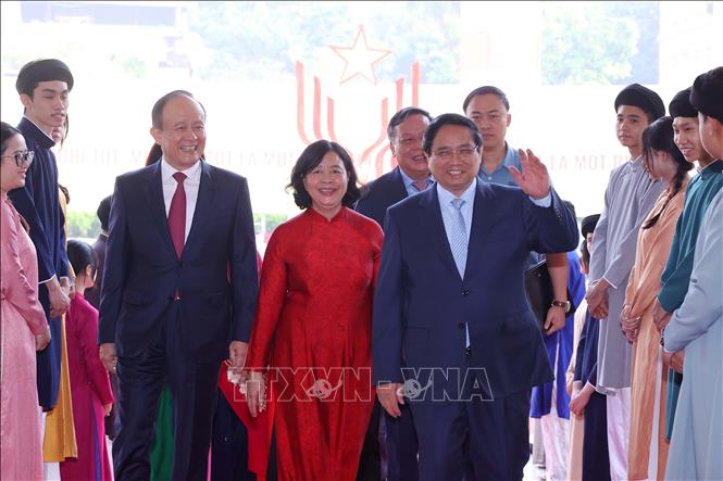 Thủ tướng Phạm Minh Chính đến dự Đại hội. Ảnh: Văn Điệp - TTXVN