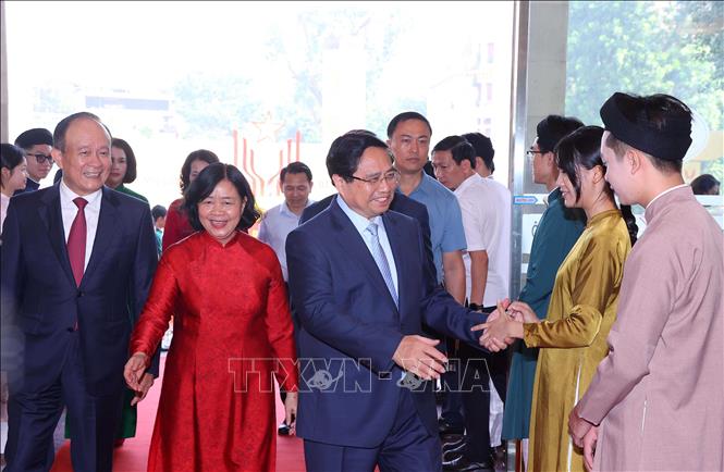 Thủ tướng Phạm Minh Chính đến dự Đại hội. Ảnh: Văn Điệp - TTXVN