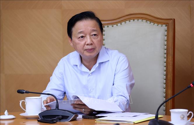Phó Thủ tướng Trần Hồng Hà phát biểu tại cuộc họp. Ảnh: Văn Điệp - TTXVN