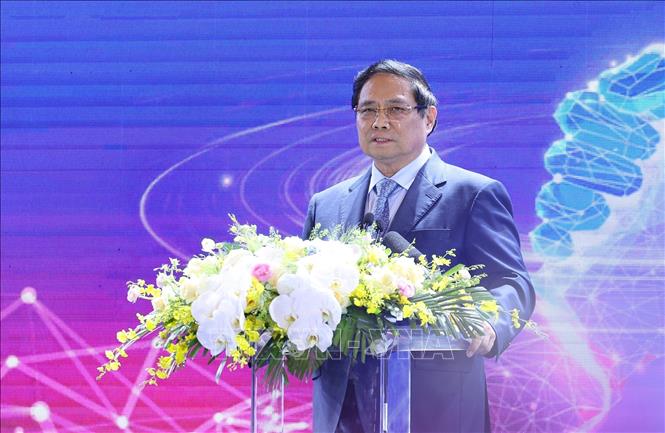 Thủ tướng Phạm Minh Chính phát biểu tại Phiên họp cấp cao Toàn cảnh Kinh tế tư nhân lần thứ nhất (ViPEL 2025). Ảnh: Dương Giang-TTXVN