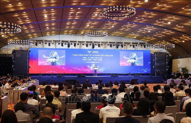 Phiên họp cấp cao Toàn cảnh Kinh tế tư nhân lần thứ nhất (ViPEL 2025). Ảnh: Dương Giang-TTXVN