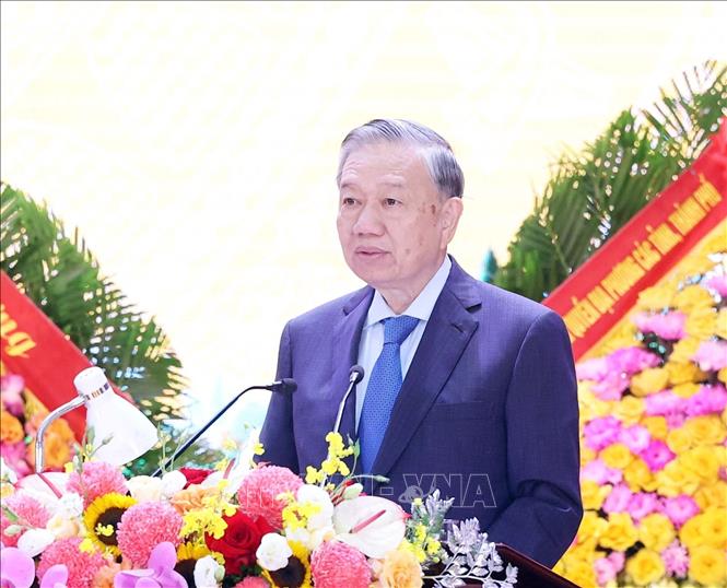 Tổng Bí thư Tô Lâm phát biểu tại lễ kỷ niệm. Ảnh: Thống Nhất-TTXVN