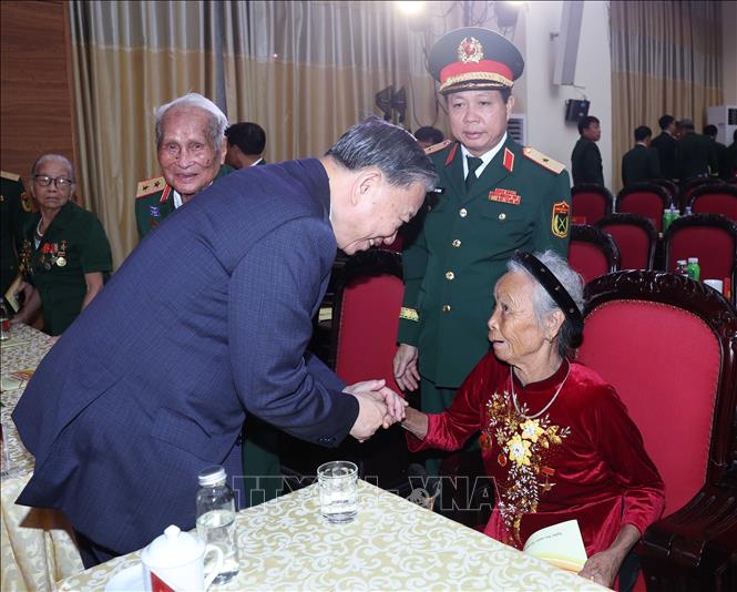 Tổng Bí thư Tô Lâm và các đại biểu tham dự lễ kỷ niệm. Ảnh: Thống Nhất-TTXVN