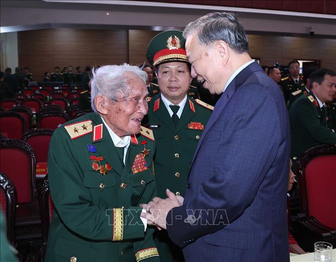 Tổng Bí thư Tô Lâm và các đại biểu tham dự lễ kỷ niệm. Ảnh: Thống Nhất-TTXVN