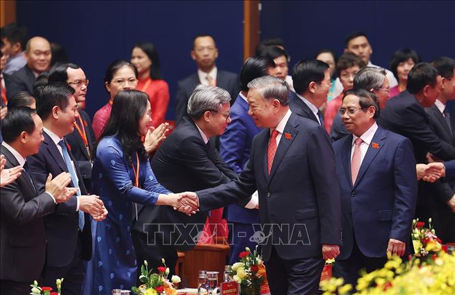 Tổng Bí thư Tô Lâm đến dự Đại hội đại biểu Đảng bộ Chính phủ lần thứ nhất, nhiệm kỳ 2025-2030. Ảnh: Dương Giang - TTXVN