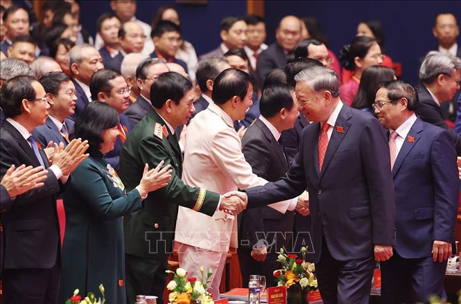 Tổng Bí thư Tô Lâm đến dự Đại hội đại biểu Đảng bộ Chính phủ lần thứ nhất, nhiệm kỳ 2025-2030. Ảnh: Dương Giang - TTXVN