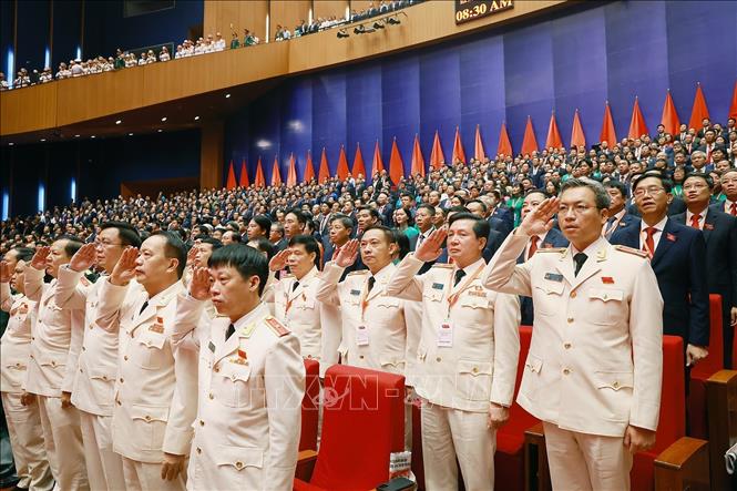 Các đại biểu tham dự Đại hội đại biểu Đảng bộ Chính phủ lần thứ nhất, nhiệm kỳ 2025-2030. Ảnh: Dương Giang-TTXVN 
