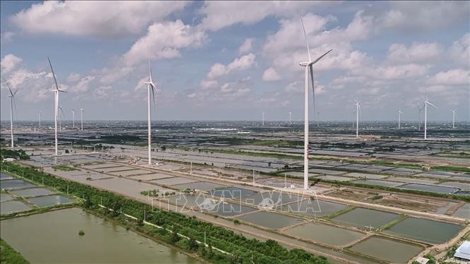 Tỉnh Cà Mau phát triển điện gió. Ảnh: Chanh Đa - TTXVN