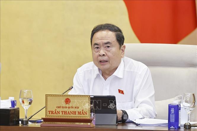 Chủ tịch Quốc hội Trần Thanh Mẫn phát biểu. Ảnh: Doãn Tấn - TTXVN
