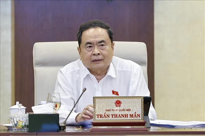 Chủ tịch Quốc hội Trần Thanh Mẫn phát biểu. Ảnh: Doãn Tấn - TTXVN
