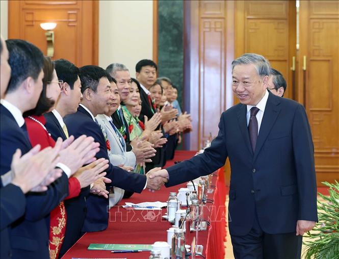 Tổng Bí thư Tô Lâm với các đại biểu. Ảnh: Thống Nhất-TTXVN