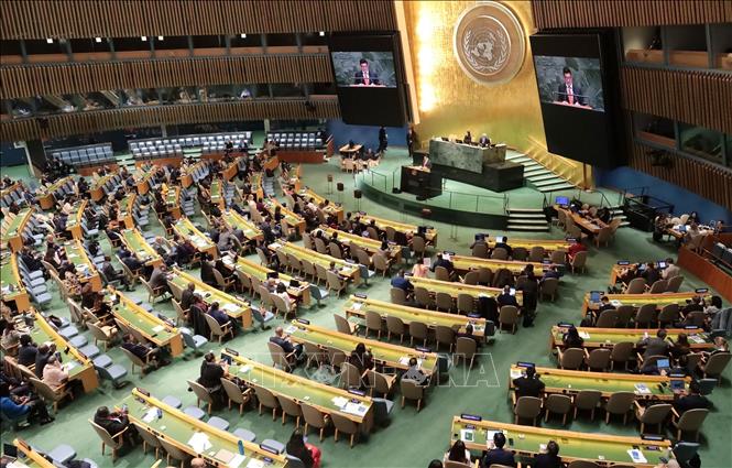 A view of the UN General Assembly's meeting. VNA Photo: Thanh Tuấn