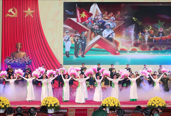 Chương trình nghệ thuật chào mừng. Ảnh: Trọng Đức - TTXVN