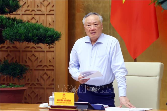 Phó Thủ tướng Thường trực Chính phủ Nguyễn Hòa Bình phát biểu. Ảnh: Phạm Kiên - TTXVN