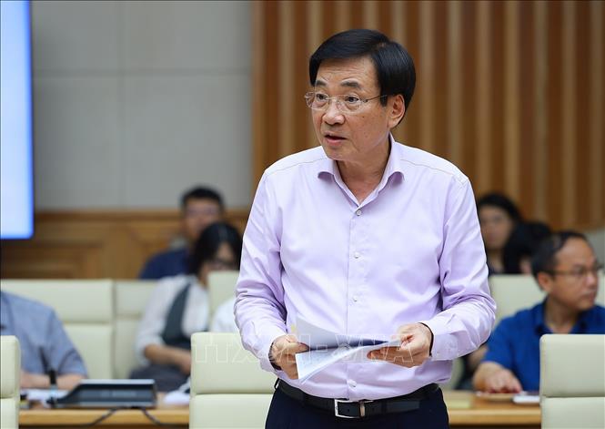 Bộ trưởng, Chủ nhiệm Văn phòng Chính phủ Trần Văn Sơn phát biểu. Ảnh: Dương Giang-TTXVN 