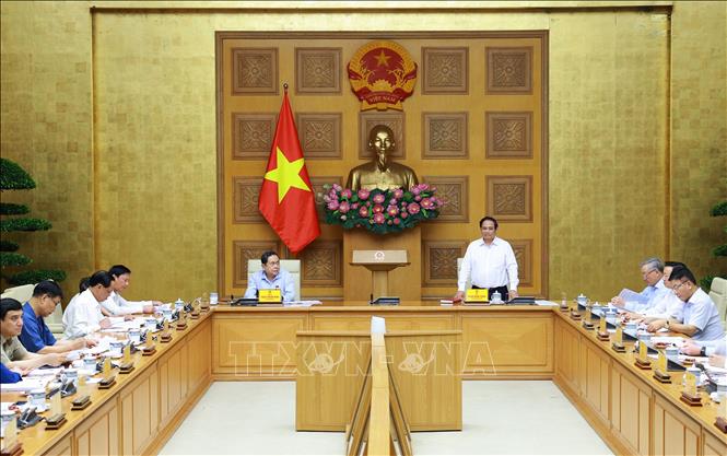 Bí thư Đảng ủy Chính phủ, Thủ tướng Chính phủ Phạm Minh Chính phát biểu. Ảnh: Dương Giang-TTXVN