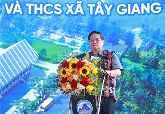 Thủ tướng Phạm Minh Chính phát biểu tại lễ khởi. Ảnh: Dương Giang-TTXVN
