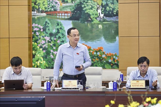 Ủy viên Thường trực Ủy ban Khoa học, Công nghệ và Môi trường của Quốc hội Nguyễn Ngọc Sơn phát biểu. Ảnh: Doãn Tấn - TTXVN