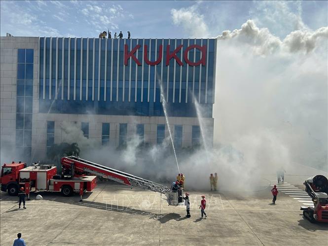 Quang cảnh diễn tập. Ảnh: K GỬIH-TTXVN