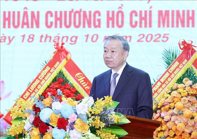 Tổng Bí thư Tô Lâm, Bí thư Quân uỷ Trung ương phát biểu. Ảnh: Thống Nhất - TTXVN