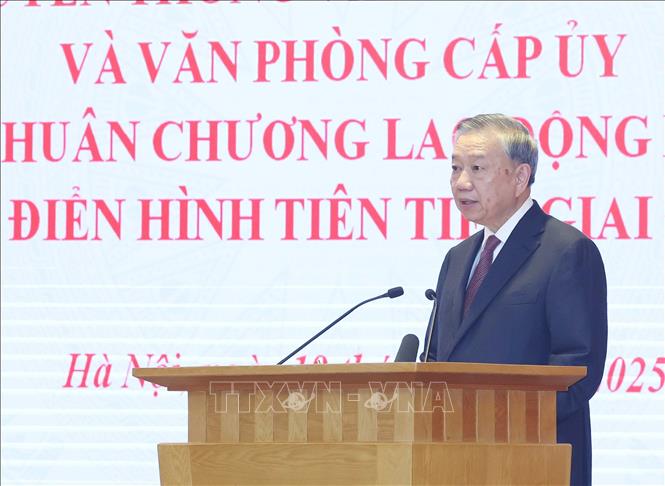 Tổng Bí thư Tô Lâm phát biểu. Ảnh: Thống Nhất - TTXVN