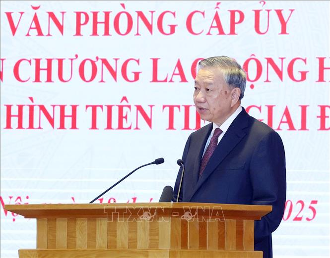 Tổng Bí thư Tô Lâm phát biểu. Ảnh: Thống Nhất - TTXVN