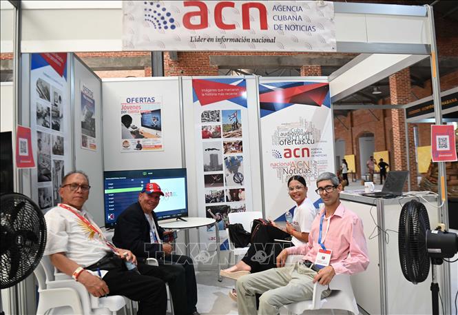 Không gian trưng bày Hãnh thông tấn Cuba (ACN). Ảnh: Việt Hùng - PV TTXVN tại Cuba