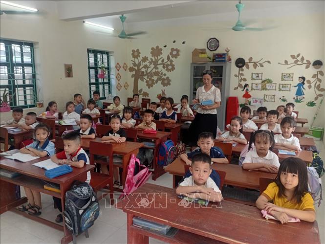 Các trường học tại tỉnh Thanh Hóa đang nỗ lực xây dựng trường chuẩn quốc gia. Ảnh: Nguyễn Nam-TTXVN