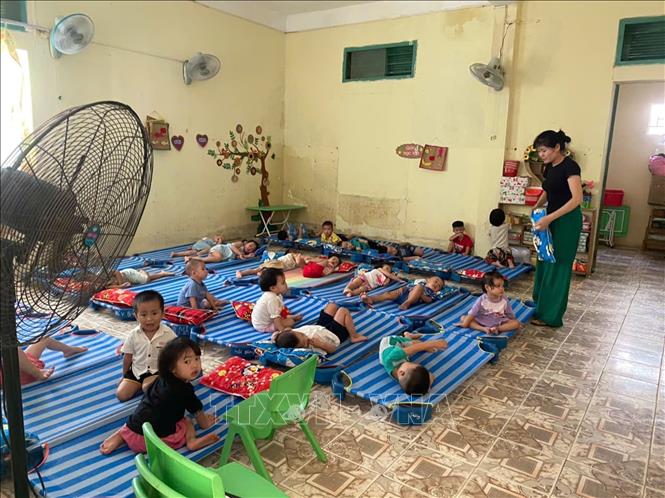 Trường mầm non Thúy sơn, tỉnh Thanh Hóa đang nỗ lực xây dựng trường chuẩn quốc gia. Ảnh: Nguyễn Nam-TTXVN
