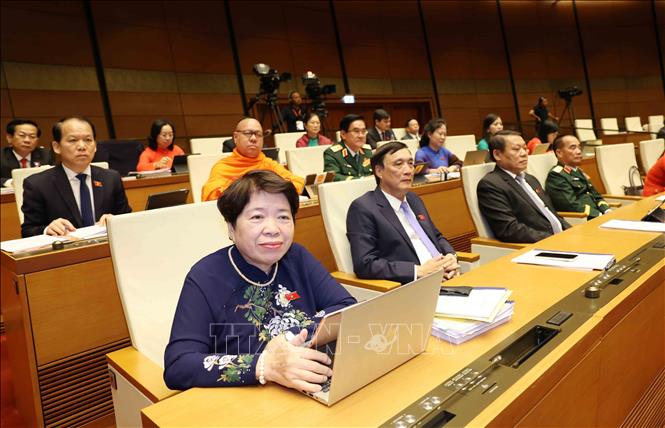 Đoàn đại biểu Quốc hội tỉnh Phú Thọ tại Phiên khai mạc Kỳ họp thứ 10, Quốc hội khóa XV. Ảnh: Phương Hoa - TTXVN