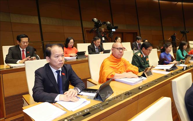 Đoàn đại biểu Quốc hội thành phố Cần Thơ tại Phiên khai mạc Kỳ họp thứ 10, Quốc hội khóa XV. Ảnh: Phương Hoa - TTXVN