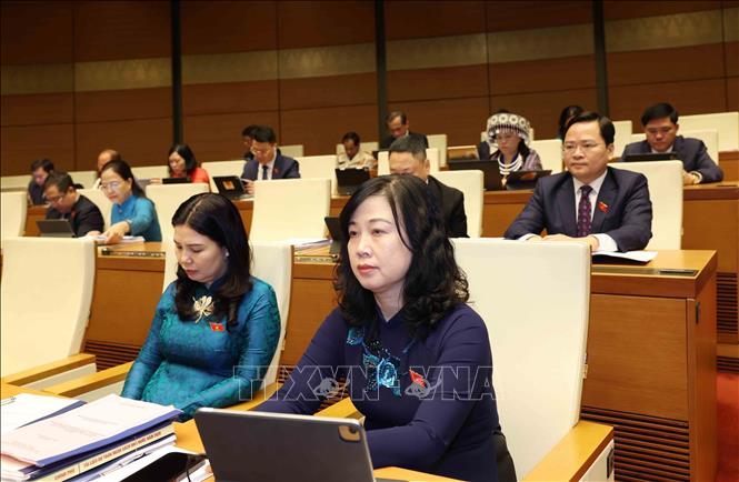 Đoàn đại biểu Quốc hội tỉnh Bắc Ninh tại Phiên khai mạc Kỳ họp thứ 10, Quốc hội khóa XV. Ảnh: Phương Hoa - TTXVN