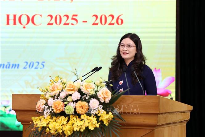 Phó Chủ tịch UBND tỉnh Tuyên Quang Vương Ngọc Hà phát biểu tại Hội nghị. Ảnh: Quang Cường - TTXVN