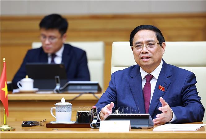 Thủ tướng Phạm Minh Chính hội kiến Chủ tịch Quốc hội Hungary Kover Laszlo đang có chuyến thăm chính thức Việt Nam. Ảnh: Dương Giang – TTXVN
