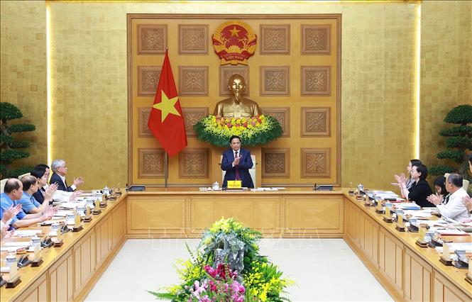 Thủ tướng Phạm Minh Chính, Chủ tịch Hội đồng Thi đua-Khen thưởng Trung ương chủ trì phiên họp lần thứ 14 của Hội đồng. Ảnh: Dương Giang – TTXVN