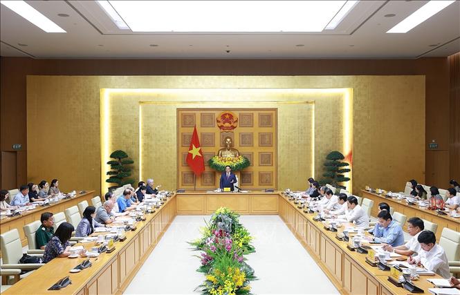 Thủ tướng Phạm Minh Chính, Chủ tịch Hội đồng Thi đua-Khen thưởng Trung ương kết luận phiên họp lần thứ 14 của Hội đồng. Ảnh: Dương Giang – TTXVN