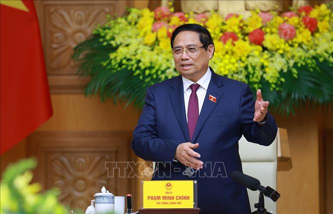 Thủ tướng Phạm Minh Chính, Chủ tịch Hội đồng Thi đua-Khen thưởng Trung ương kết luận phiên họp lần thứ 14 của Hội đồng. Ảnh: Dương Giang – TTXVN