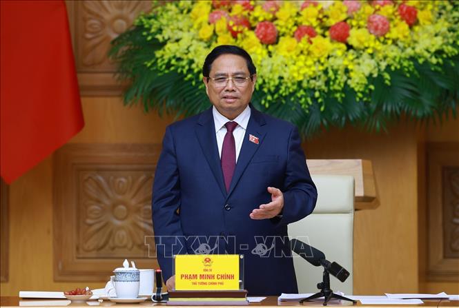 Thủ tướng Phạm Minh Chính, Chủ tịch Hội đồng Thi đua-Khen thưởng Trung ương kết luận phiên họp lần thứ 14 của Hội đồng. Ảnh: Dương Giang – TTXVN