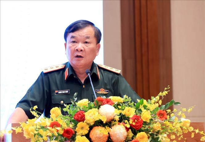  Thượng tướng Hoàng Xuân Chiến, Thứ trưởng Bộ Quốc phòng phát biểu. Ảnh: Tuấn Anh - TTXVN