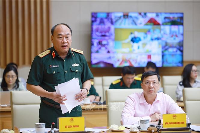 Trung tướng Lê Quang Đạo, Phó Tổng Tham mưu trưởng Quân đội nhân dân Việt Nam phát biểu. Ảnh: Dương Giang-TTXVN 