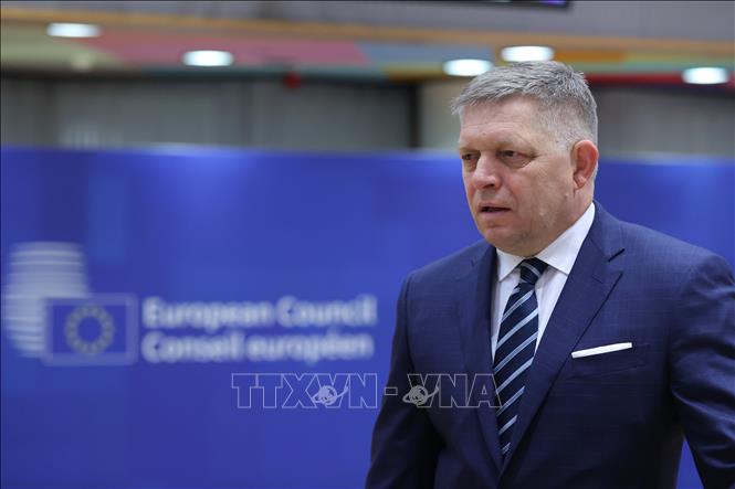 (Tư liệu) Thủ tướng Slovakia Robert Fico tới dự hội nghị thượng đỉnh Liên minh châu Âu ở Brussels, Bỉ. Ảnh: THX/TTXVN