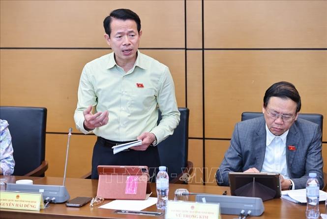 Đại biểu Quốc hội tỉnh Ninh Bình Nguyễn Hải Dũng phát biểu. Ảnh: Minh Đức – TTXVN