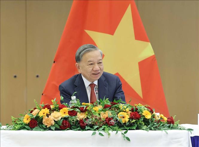 Tổng Bí thư Tô Lâm phát biểu tại buổi tiếp Hội hữu nghị Phần Lan - Việt Nam và nhóm chuyên gia Phần Lan từng tham gia các dự án hỗ trợ tại Việt Nam. Ảnh: Thống Nhất – TTXVN