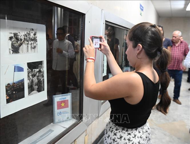 Visitors to the Vietnam's exhibition space. VNA Photo: Việt Hùng
