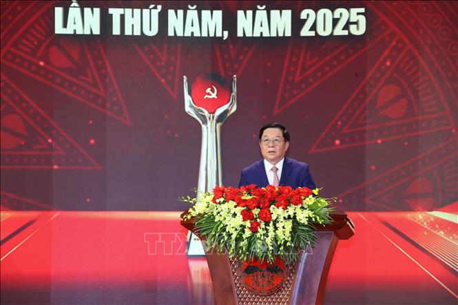Đồng chí Nguyễn Trọng Nghĩa, Ủy viên Bộ Chính trị, Bí thư Trung ương Đảng, Trưởng Ban Tuyên giáo và Dân vận Trung ương, Phó Trưởng Ban Chỉ đạo 35 Trung ương, Phó Trưởng Ban Chỉ đạo Cuộc thi phát biểu phát động Cuộc thi năm 2026. Ảnh: Văn Điệp – TTXVN