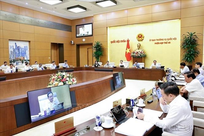 Chiều 23/9/2025, tại Phiên họp thứ 49, Uỷ ban Thường vụ Quốc hội cho ý kiến về dự án Luật An ninh mạng (sửa đổi toàn diện Luật An ninh mạng và sửa đổi toàn diện Luật An toàn thông tin mạng thành 01 luật). Ảnh: Doãn Tấn - TTXVN